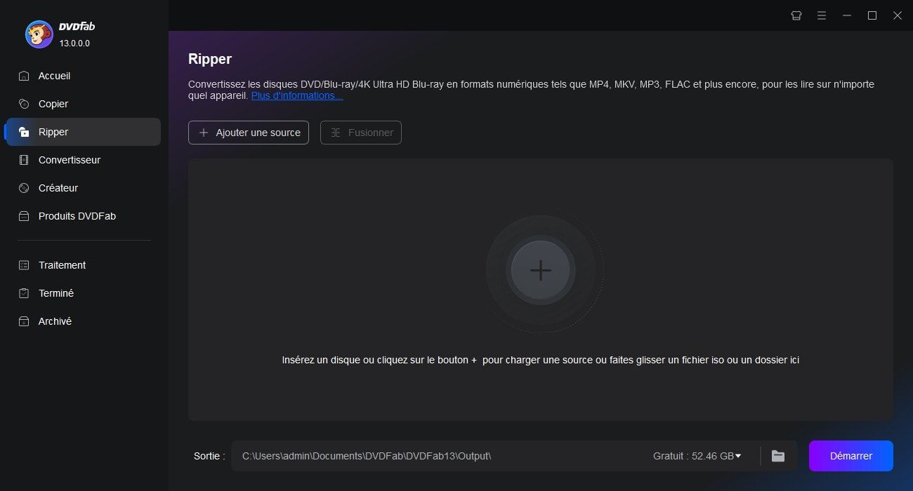 Démarrez DVDFab DVD Ripper, et chargez la source DVD