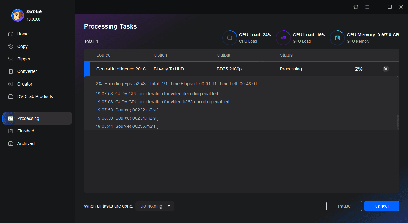 Blu-ray to UHD converter