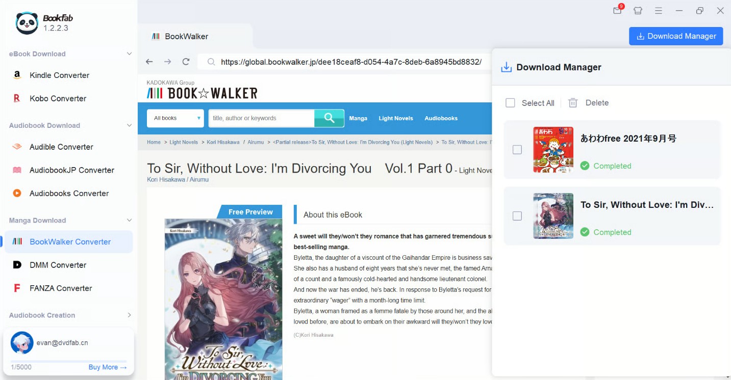 How to download bookwalker books
