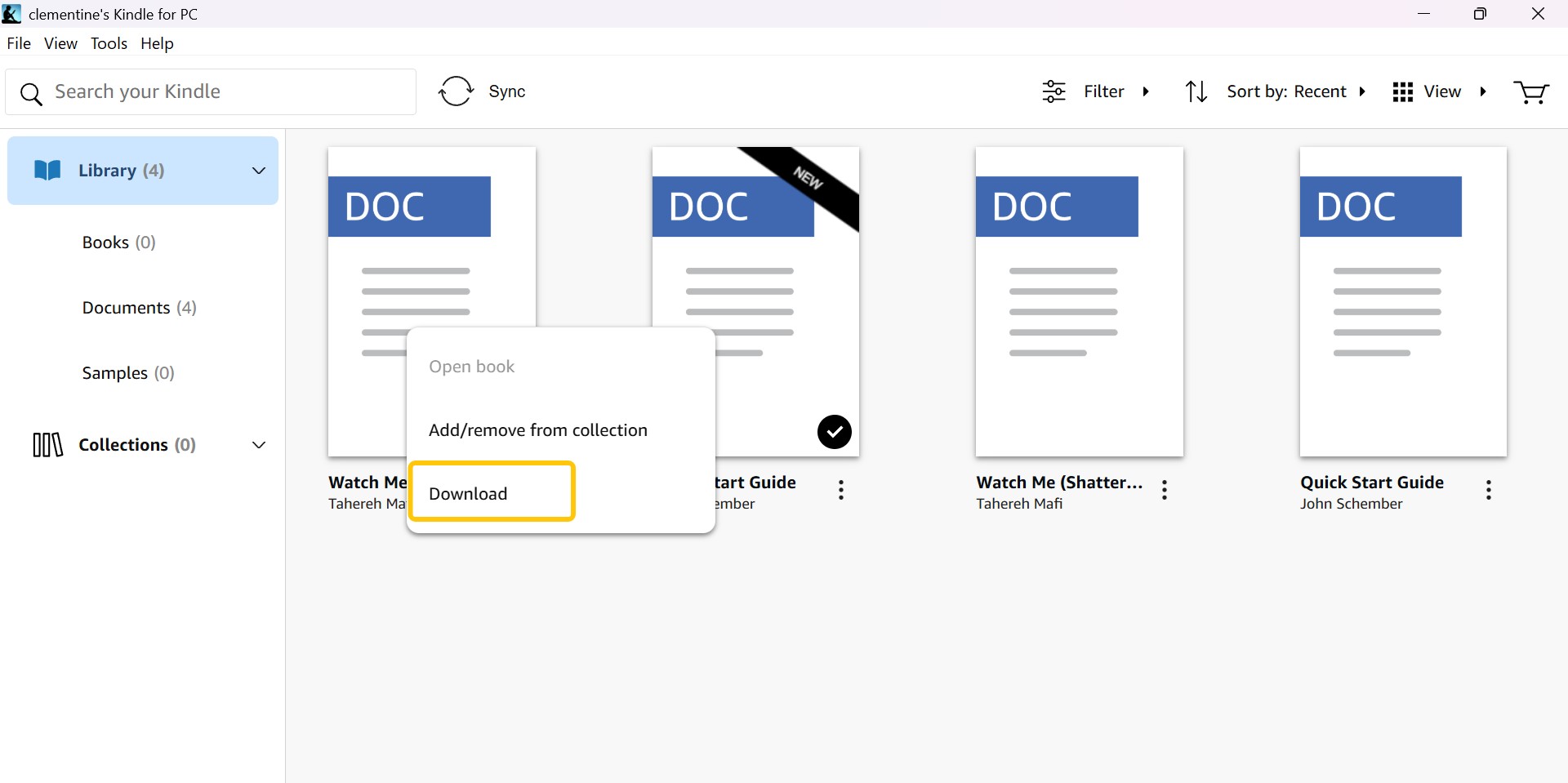 Download Kindle Books to PC via Kindle Desktop
