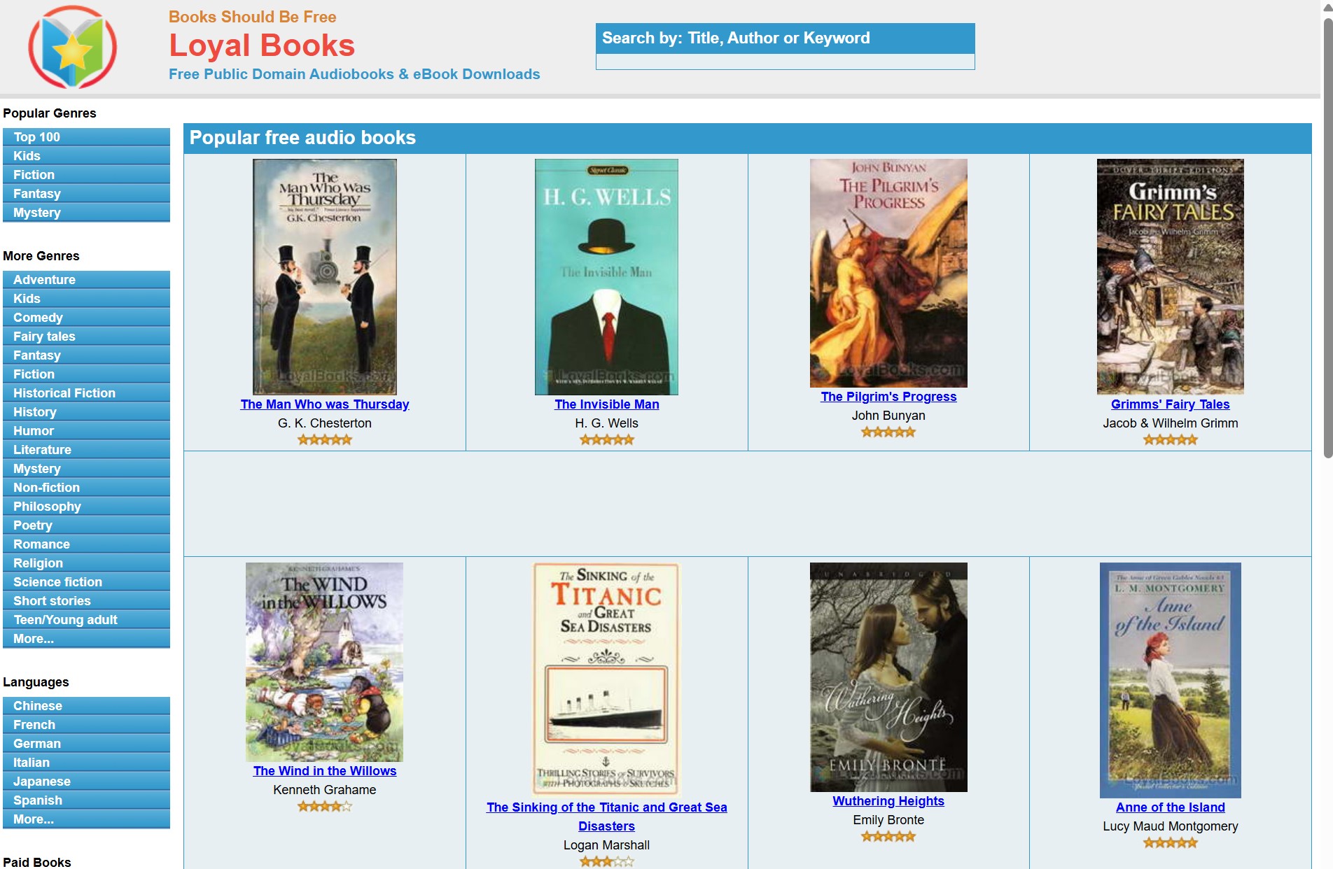 site for free online audiobooks: loyalbooks