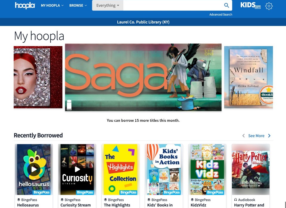 sites for free online audiobooks: hoopla