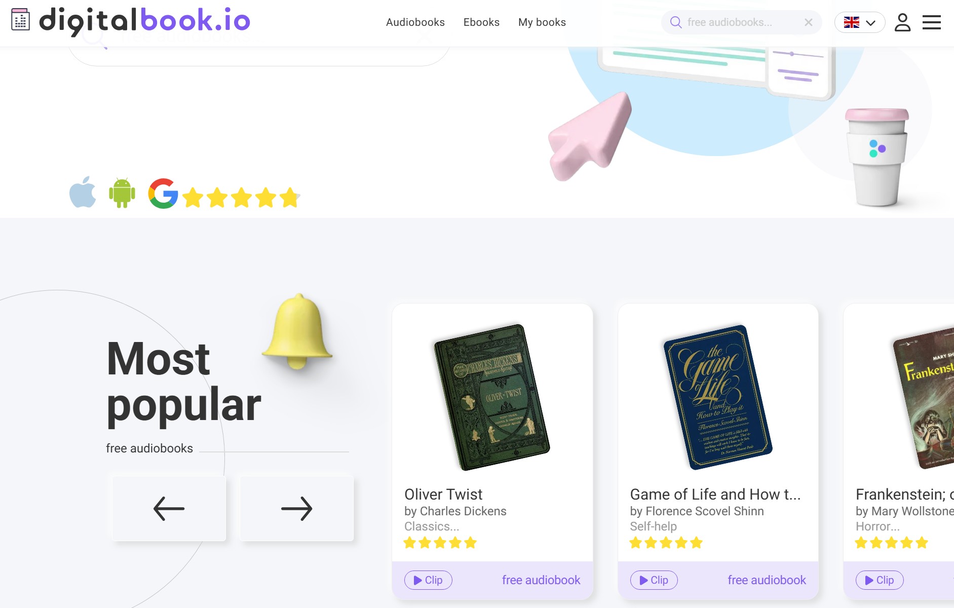 site for free online audiobooks: digitalbook.io
