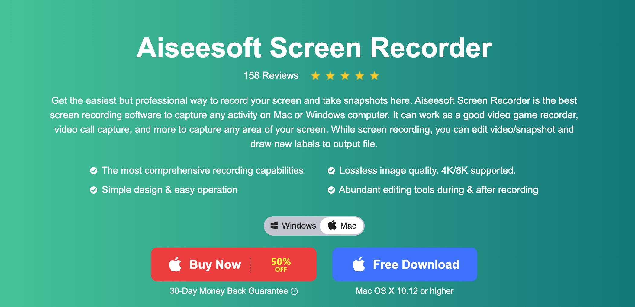 Top 8 Joyn Downloader: Aiseesoft Screen Recorder