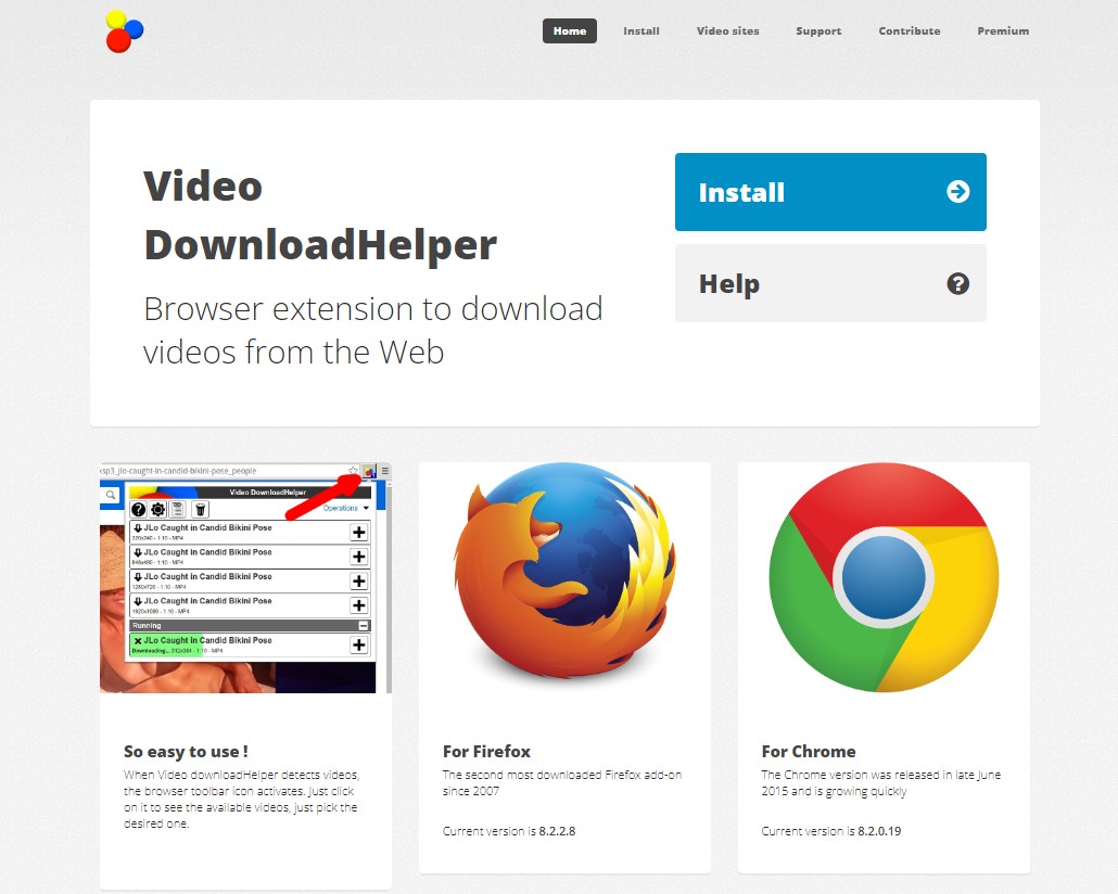 Video DownloadHelper: eine andere Browsererweiterung zum Download von Toggo Videos