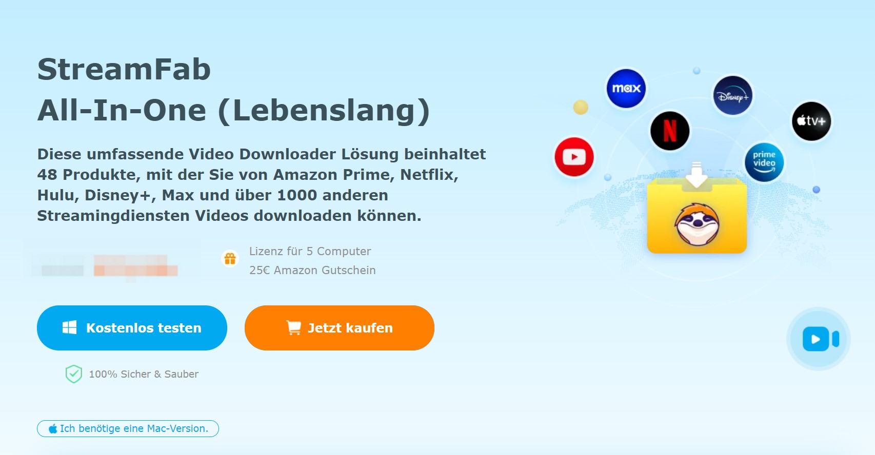 Beste Cleverget Alternative: StreamFab Video Downloader