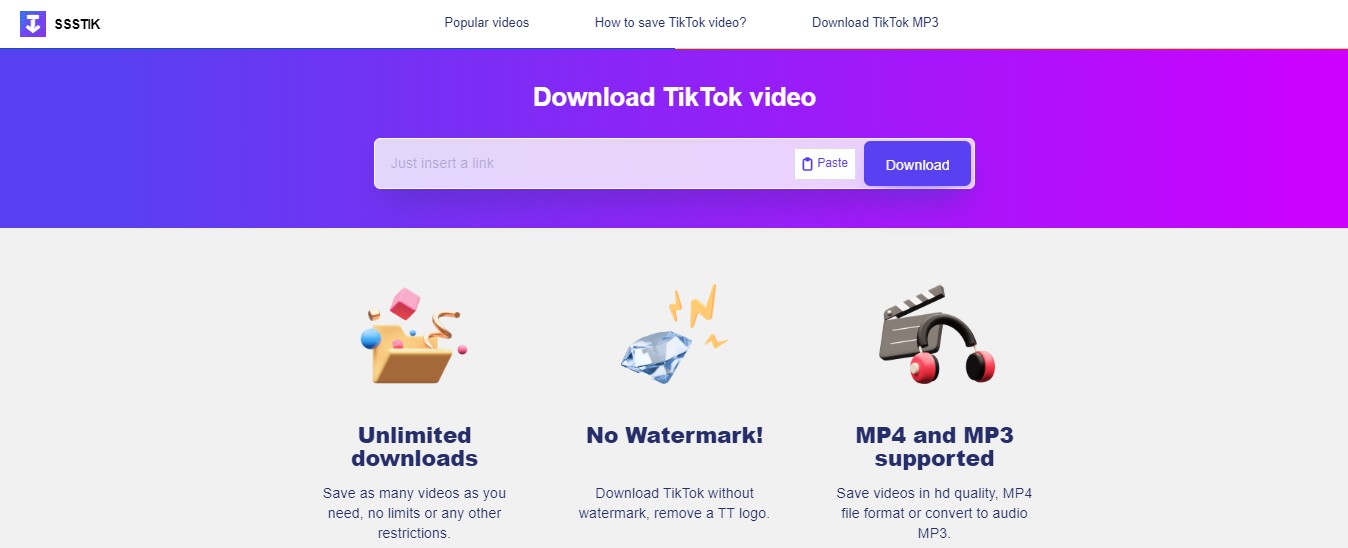 Mit SSSTIK: TikTok-Videos ohne Wasserzeichen auf PC online downloaden