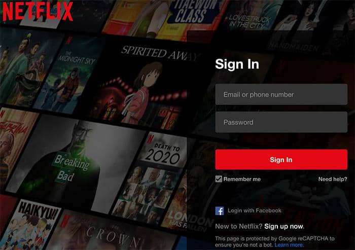 Sign in to Netflix