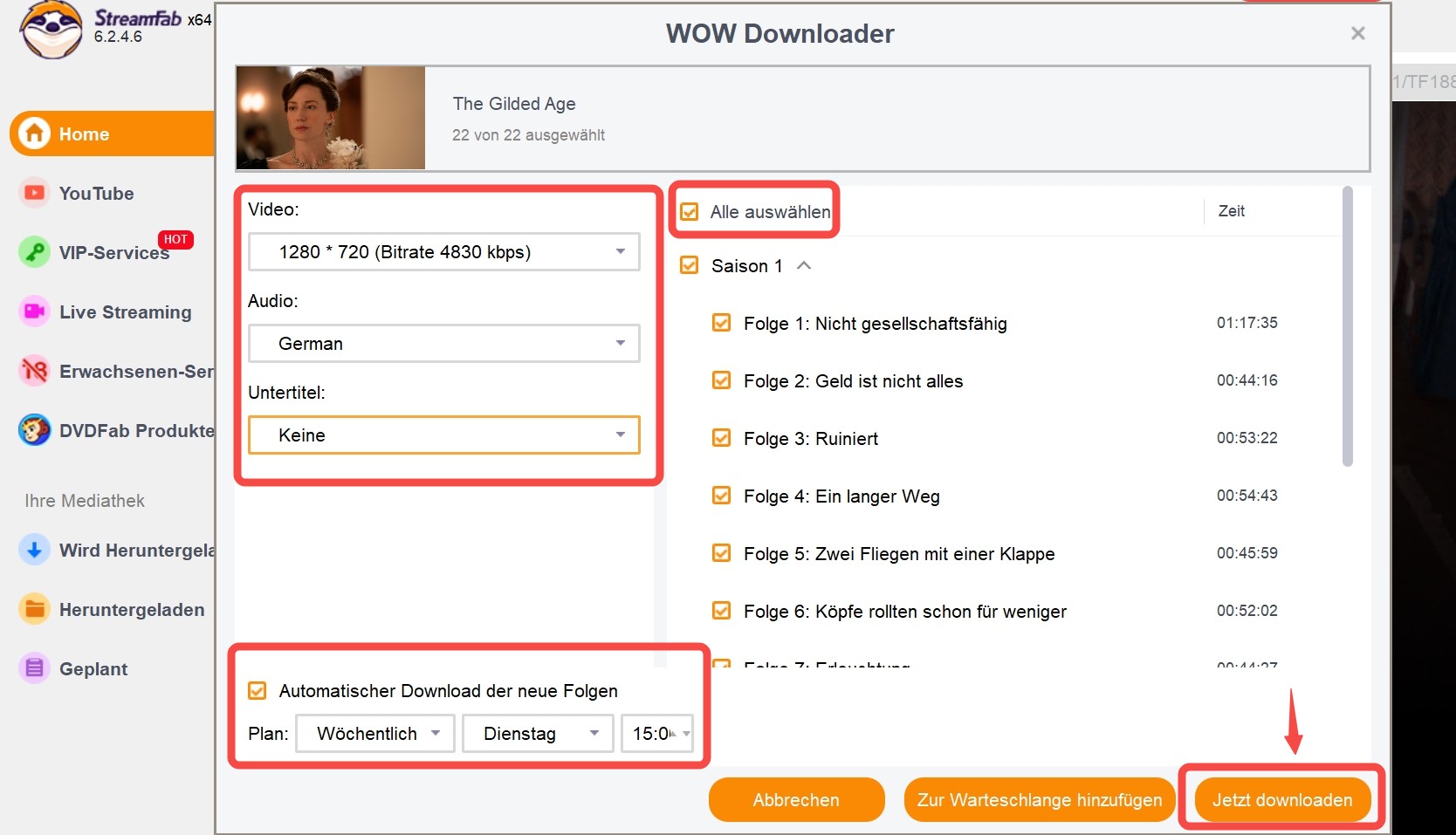 Schritt-für-Schritt-Anleitung zur Nutzung von StreamFab WOW Downloader