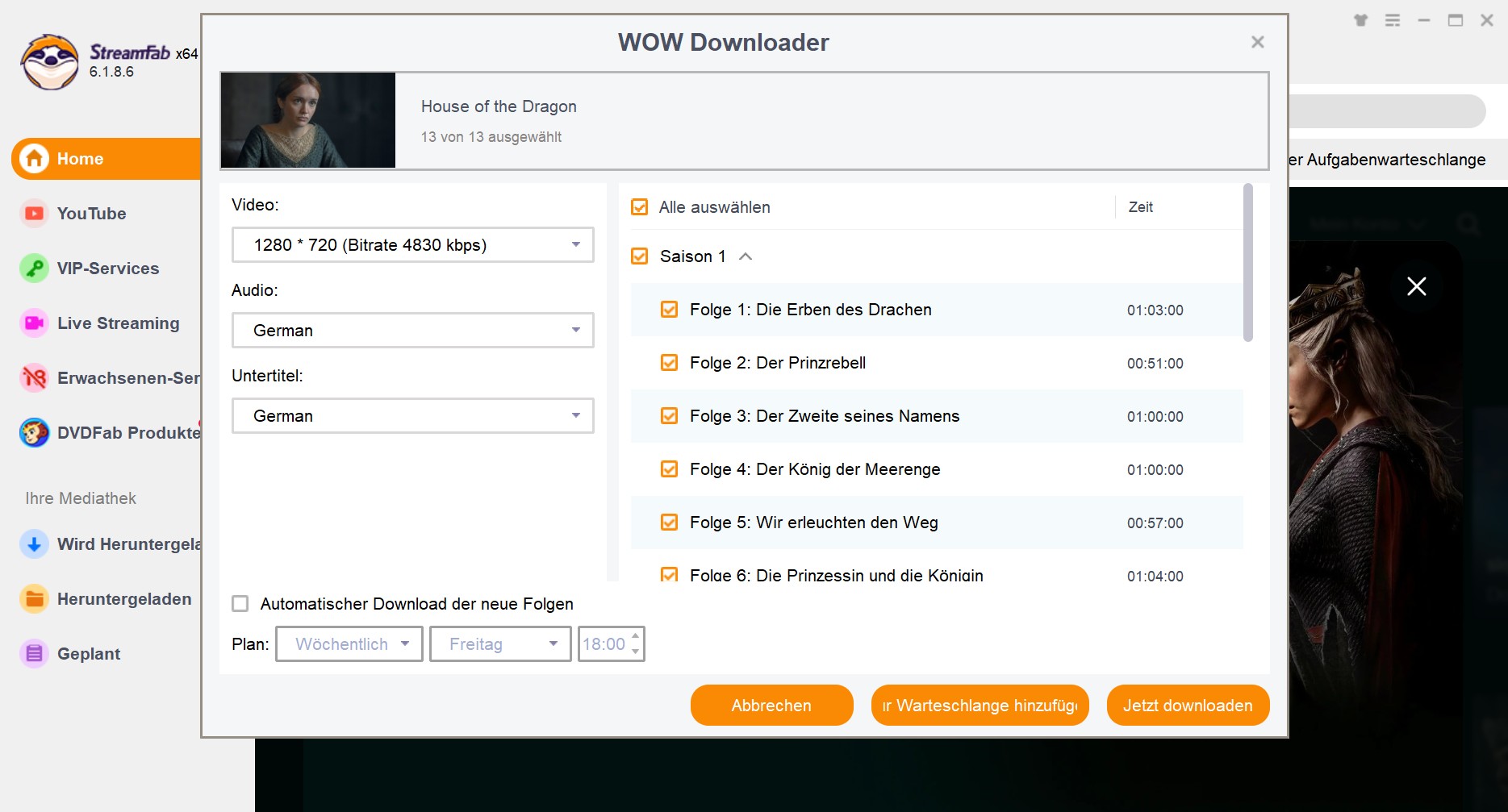 Anleitung zum WOW TV Filme und Serien Download