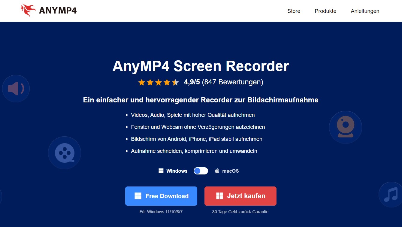 AnyMP4 Screen Recorder – Zattoo Videos aufnehmen