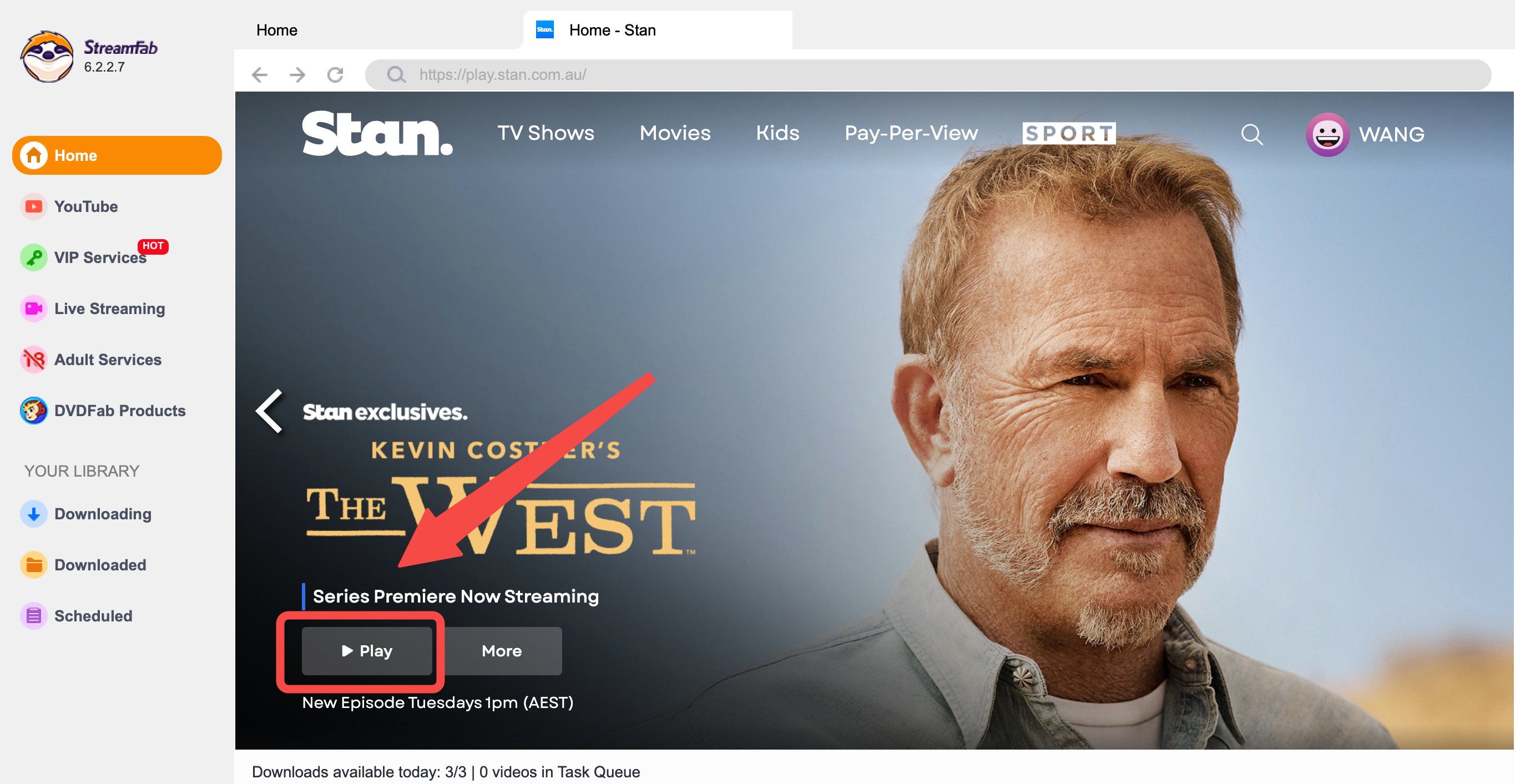 how to download on stan: step 3 of streamfab