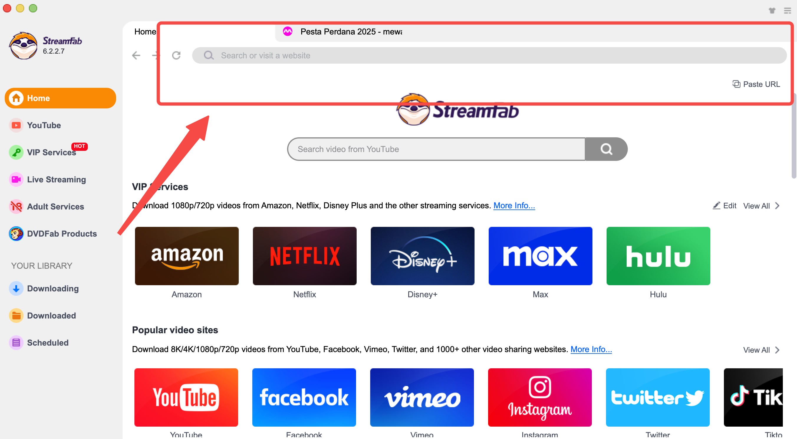 how to download videos from mewatch: step 2 of streamfab