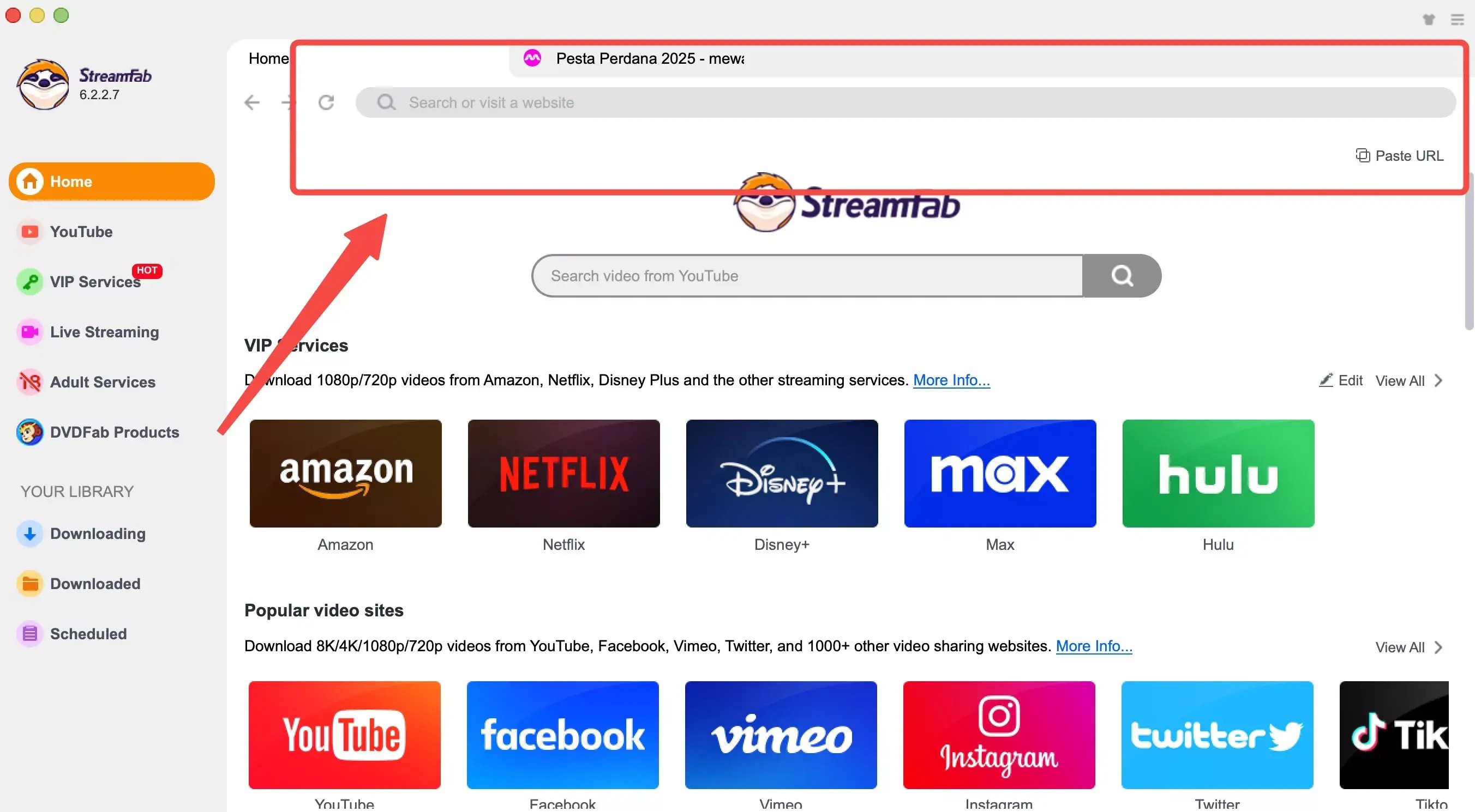 how to download videos from mewatch: step 2 of streamfab
