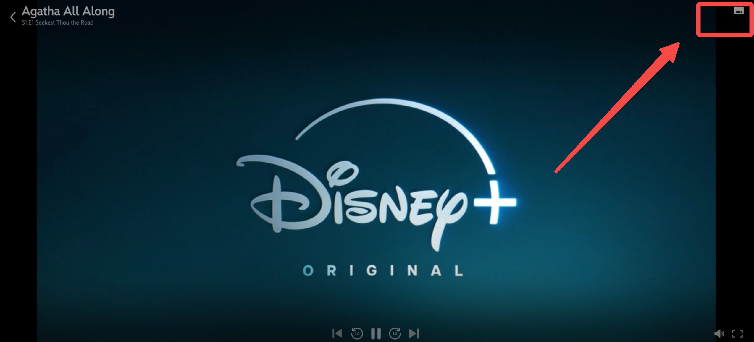 turn on and turn off disney plus subtitle