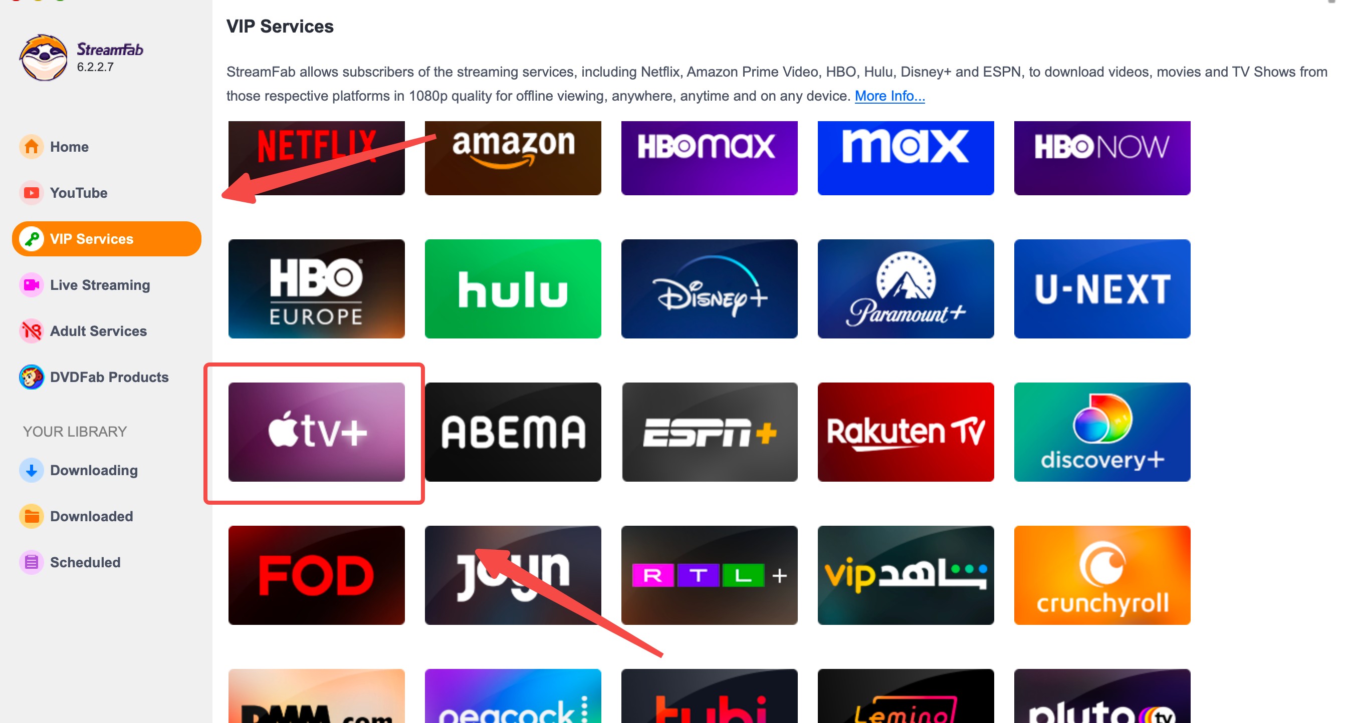 how to watch apple tv offline: step 2 of streamfab