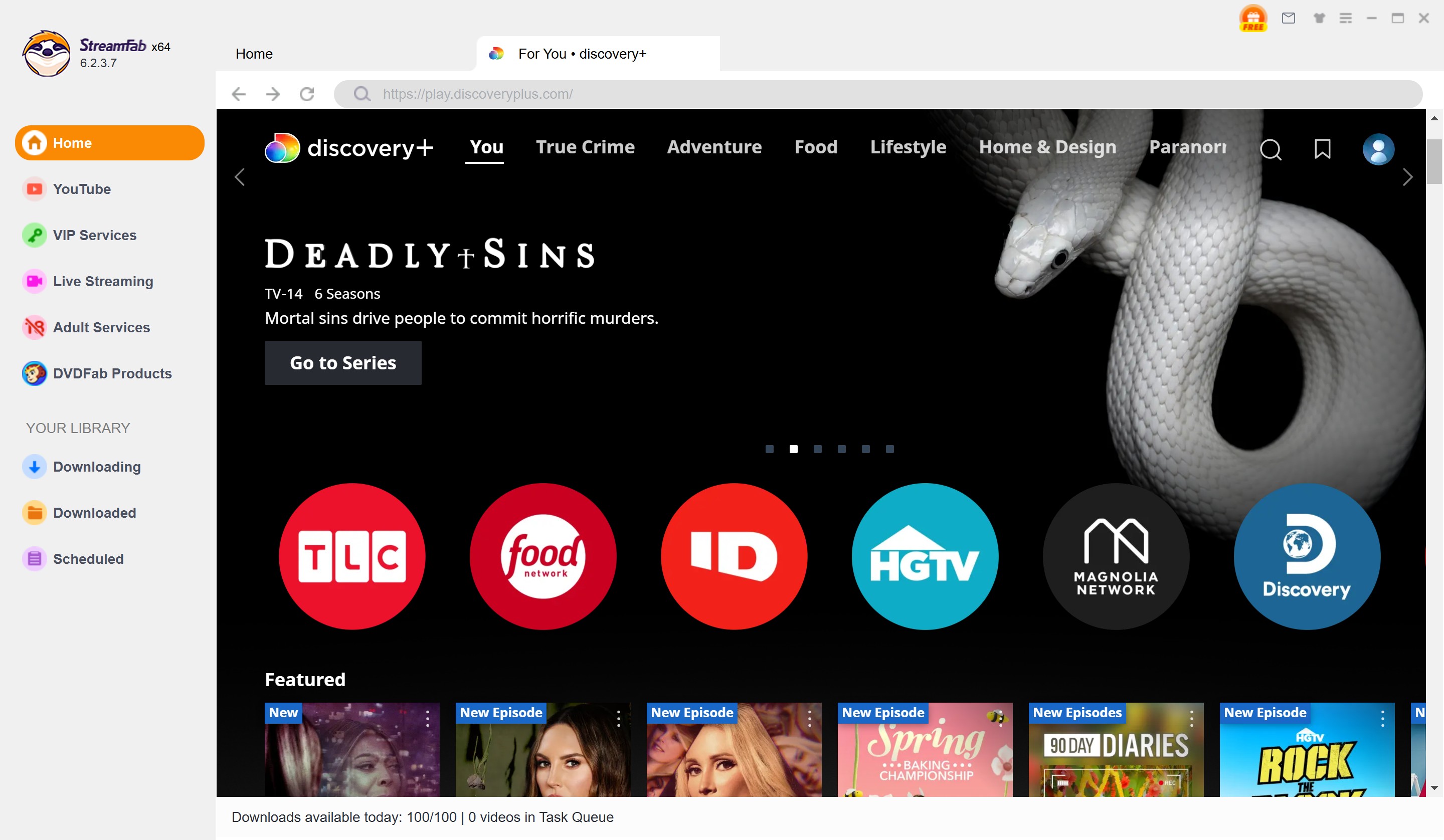 How Can You Watch Discovery Plus Offline: step 3 of streamfab
