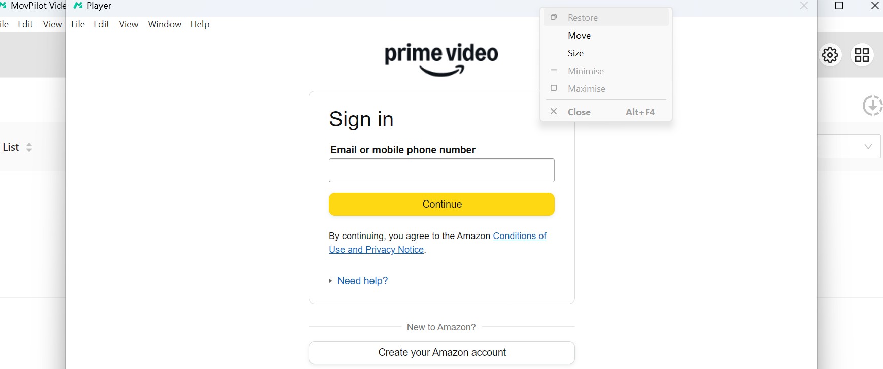 movpilot amazon video downloader cannot login error