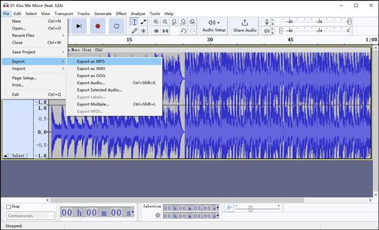 export as MP3