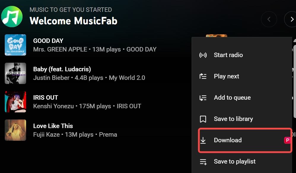 youtube music pwa download song