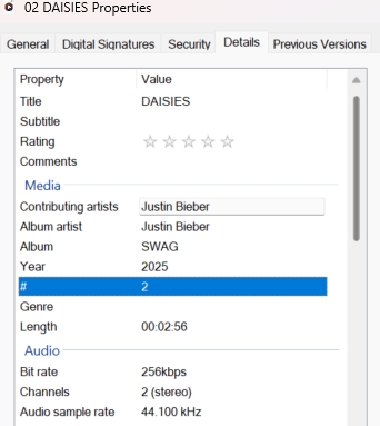 tunefab downloaded song meta info