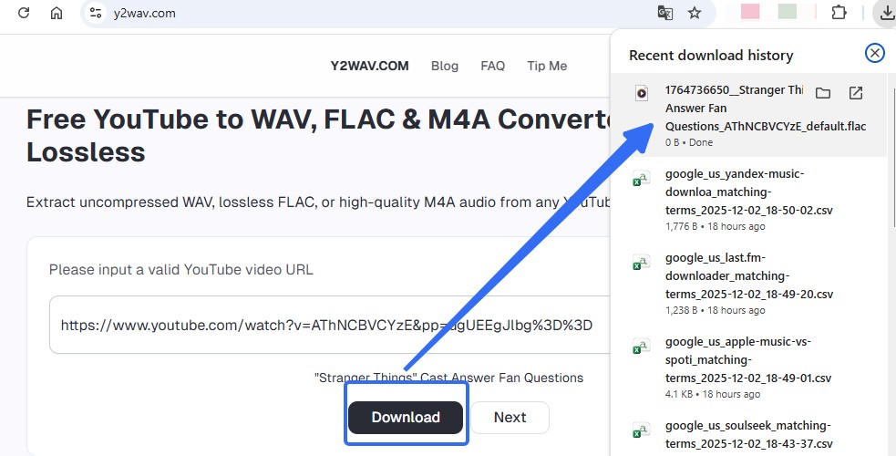 y2wav download flac from youtube