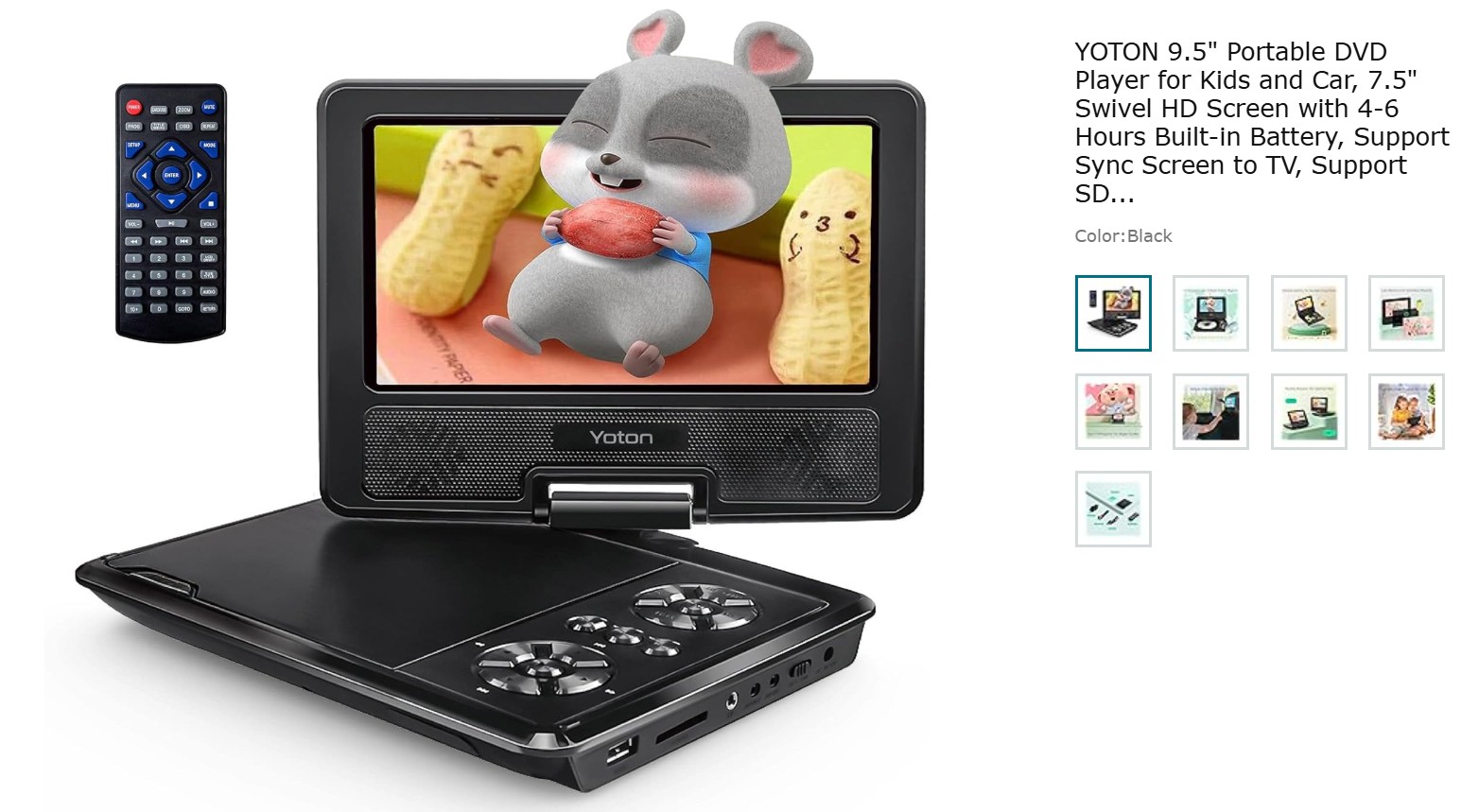 The Best Portable DVD Player: YOTON 9.5 Portable DVD Player