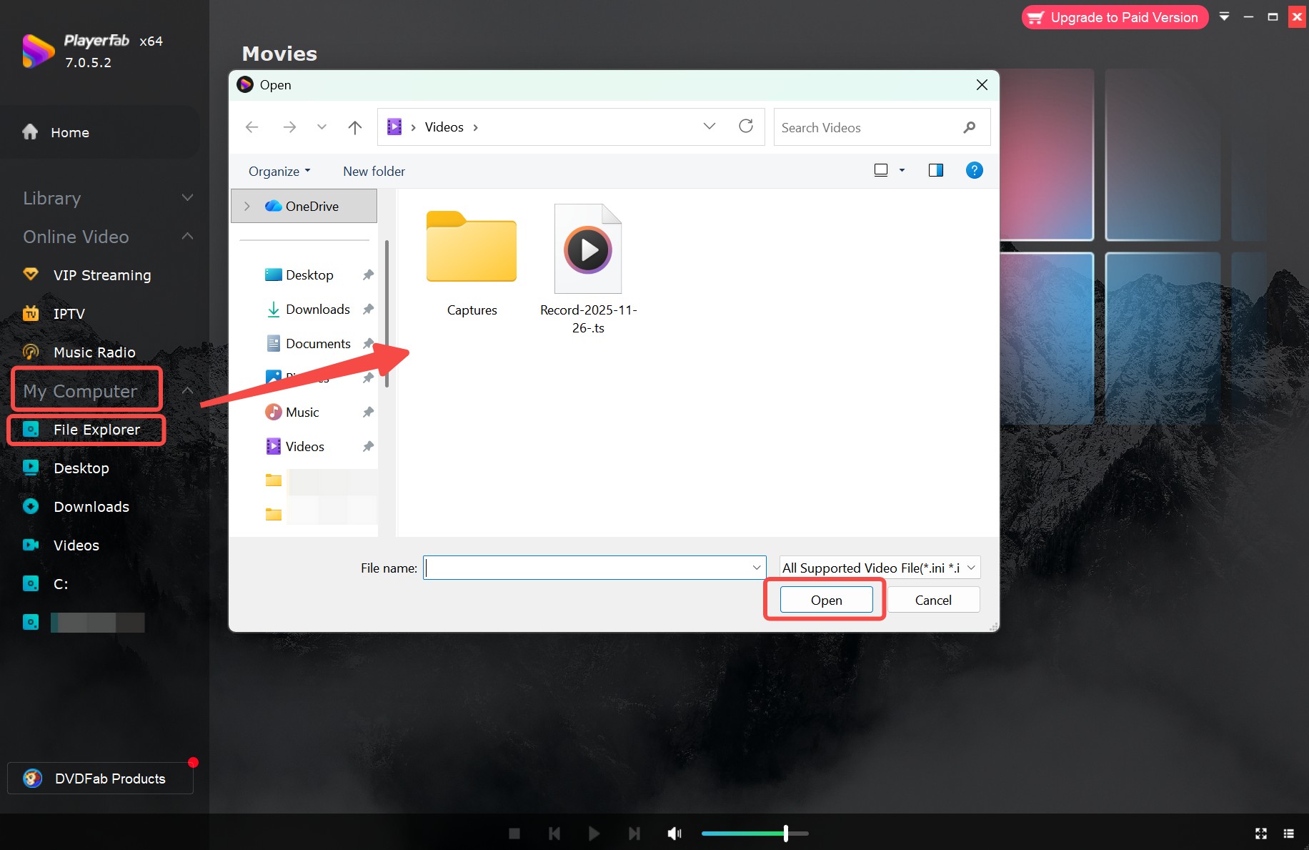How to Play TS File with PlayerFab DVD Player?