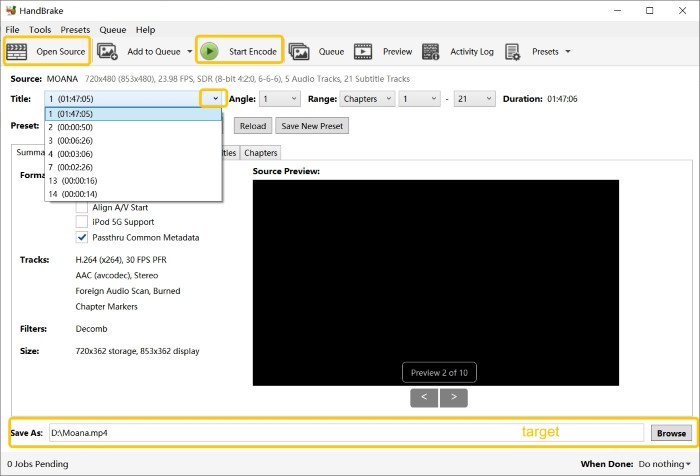 Convert BDMV to MKV free with HandBrake.