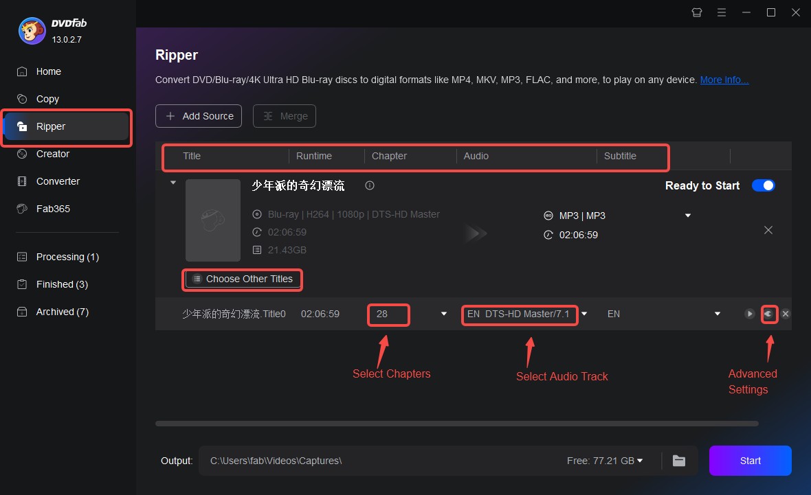 Advanced Settings of DVDFab Blu-ray Ripper