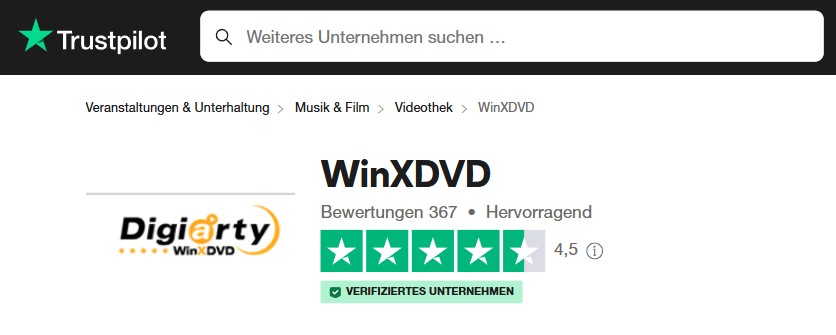 Bewertungen von WinXDVD auf Trustpilot