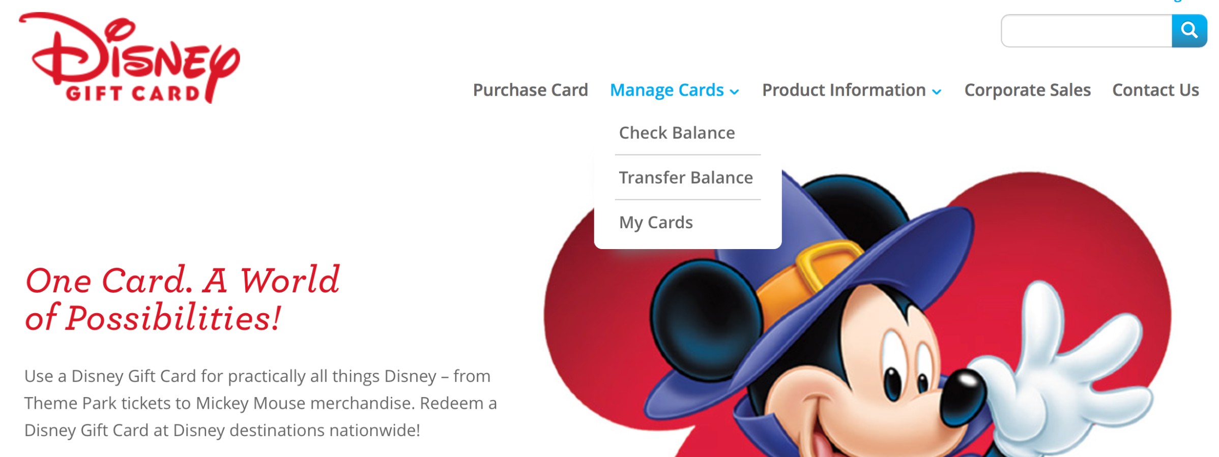 check disney gift card balance