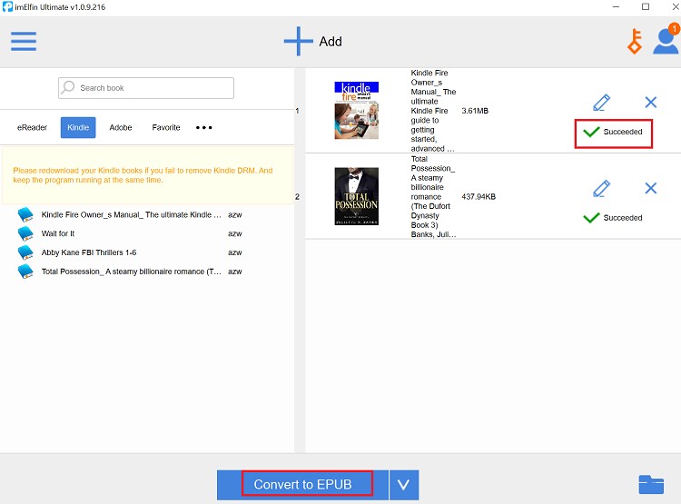 convert kindle to epub
