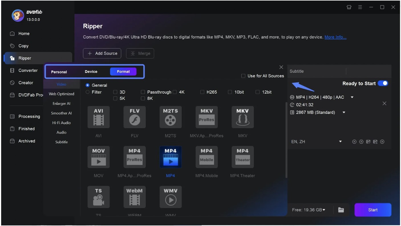Compress ISO with DVDFab DVD Ripper