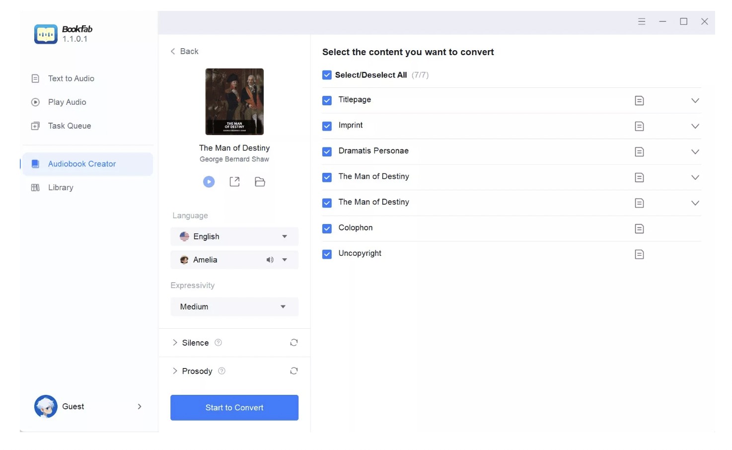 Steps to Convert Converted EPUB File to Audiobook M4B 