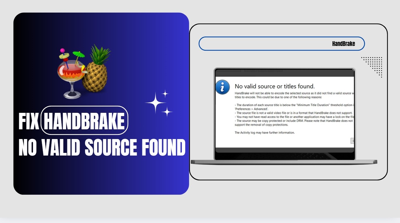 fix HandBrake no valid source found error