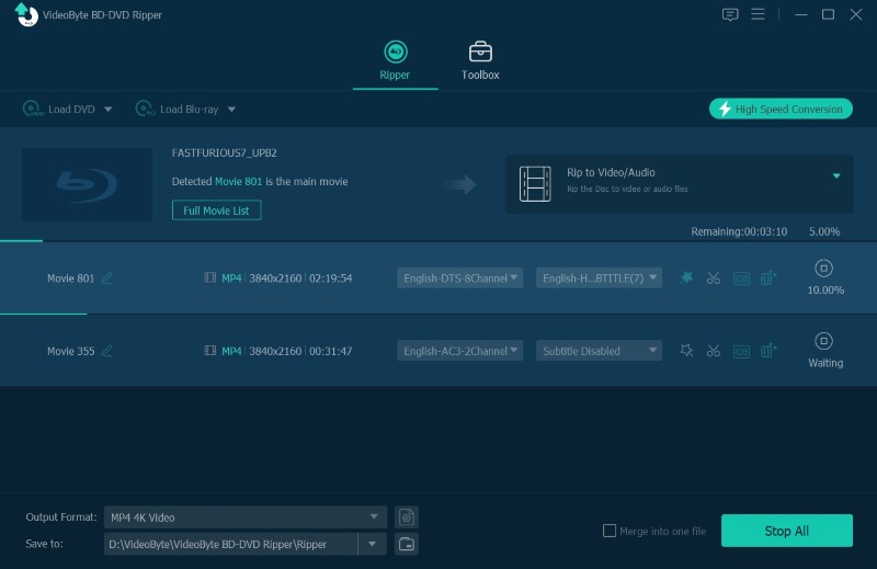 How to Rip Blu-ray to MP4 using VideoByte BD-DVD Ripper?