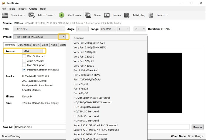 How to rip DVD to MP3 with HandBrake?