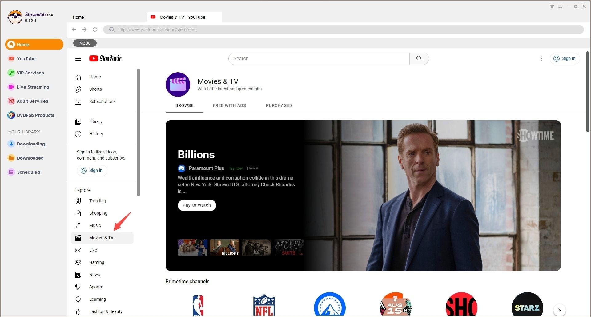 download YouTube movies: Step 1