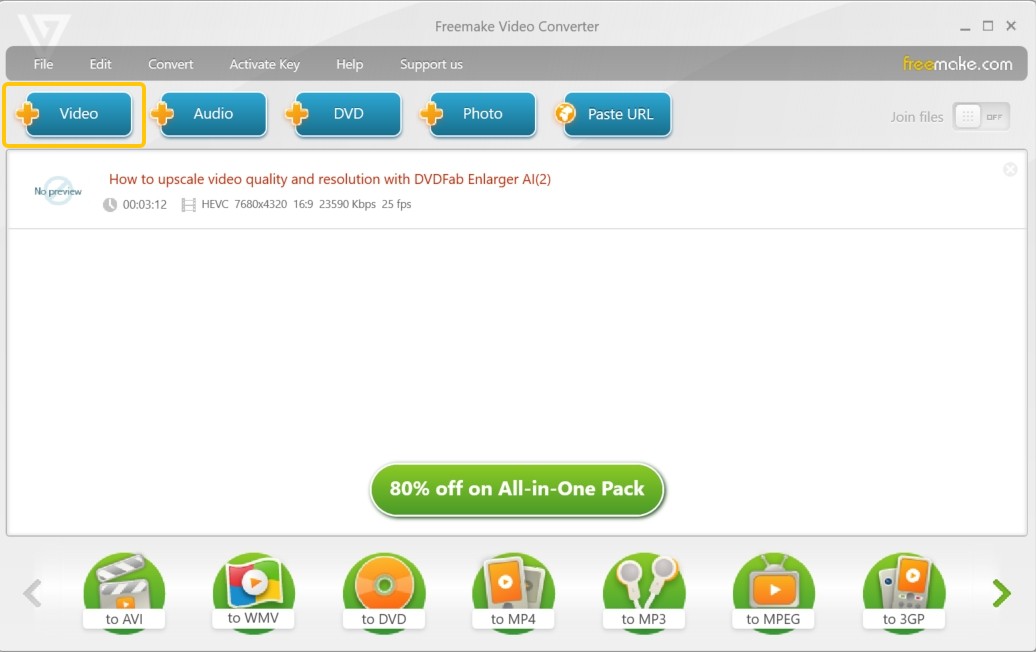 Steps to Convert MKV to DVD with Freemake Video Converter