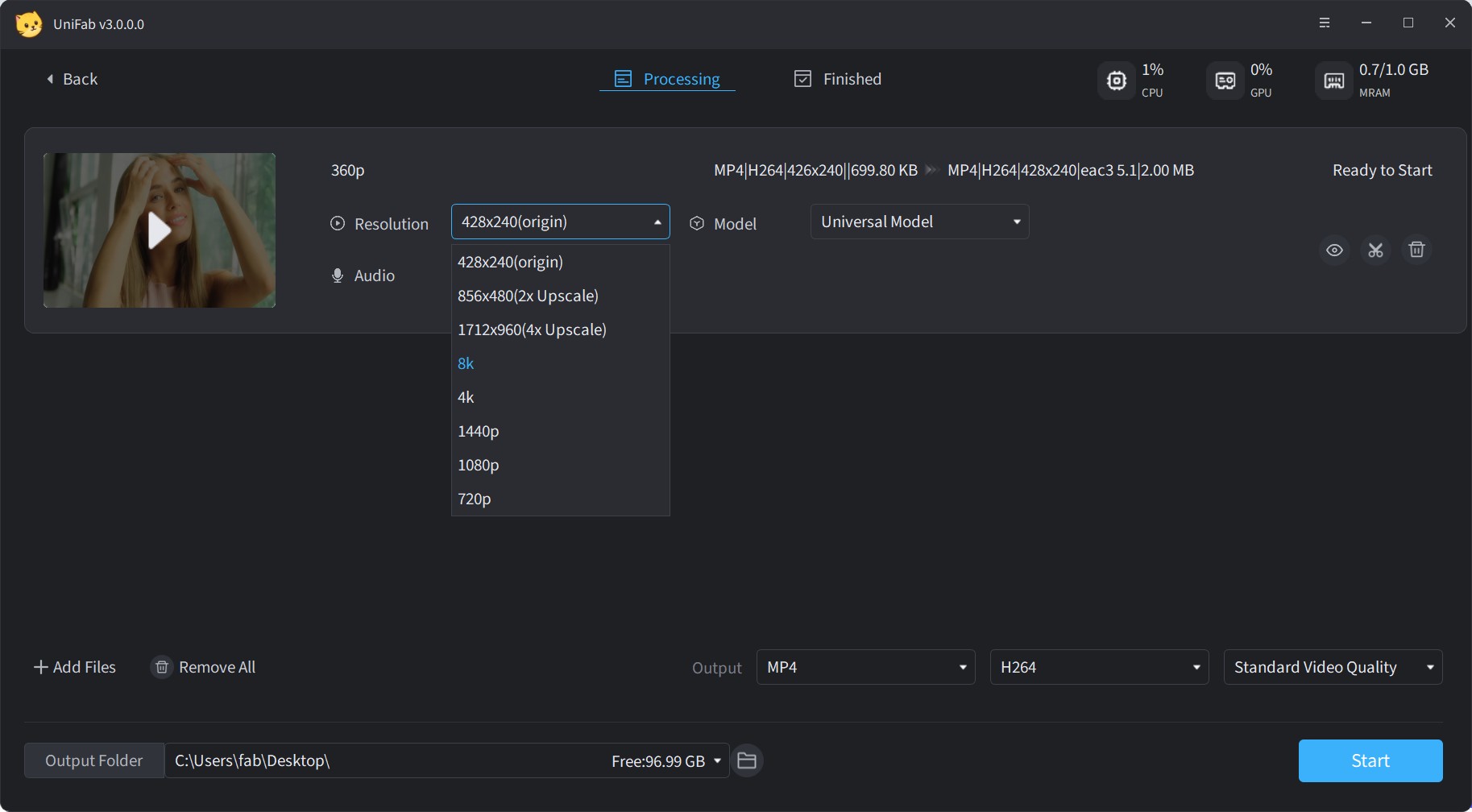 unifab video upscaler-step