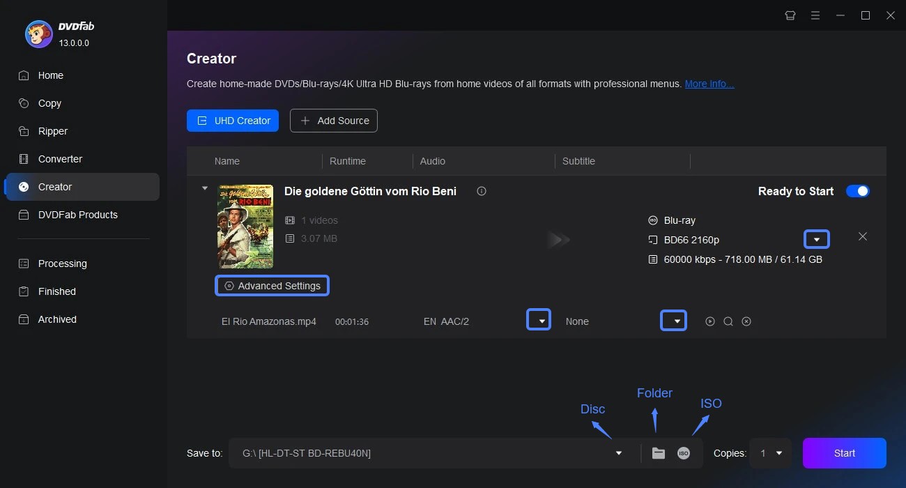 How to Burn Video to 4K Blu-ray with DVDFab UHD Creator