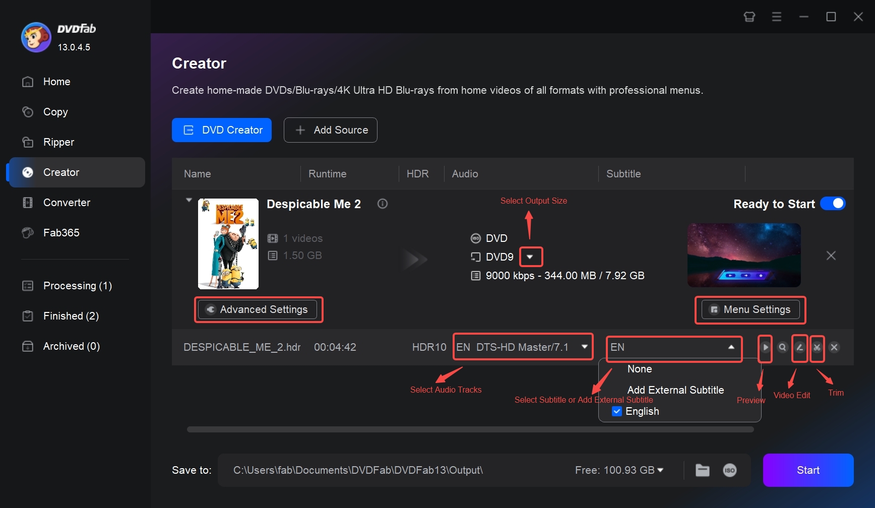 Alternatives to Windows DVD Maker - DVDFab DVD Creator