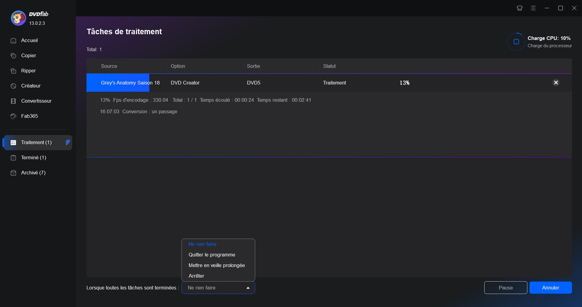 convertir AVI en DVD avec DVDFab DVD Creator