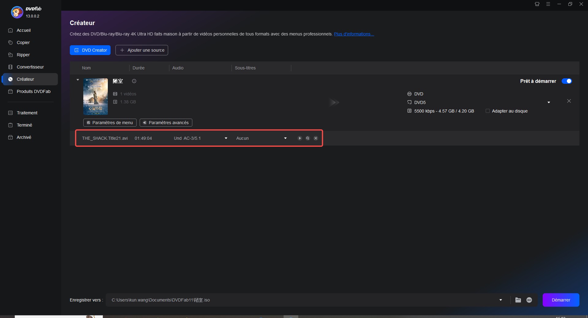 Graver ISO sur clé USB avec DVDFab DVD Creator 