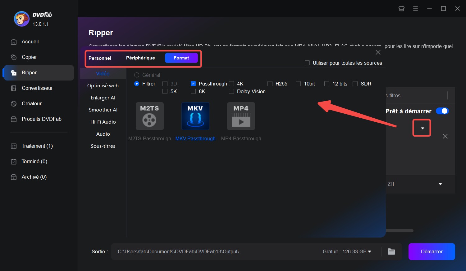 Comment convertir un Blu-ray 4K en MKV avec DVDFab UHD Ripper