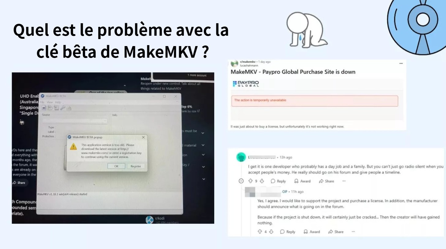 Quel est le problème avec la clé bêta de MakeMKV ?