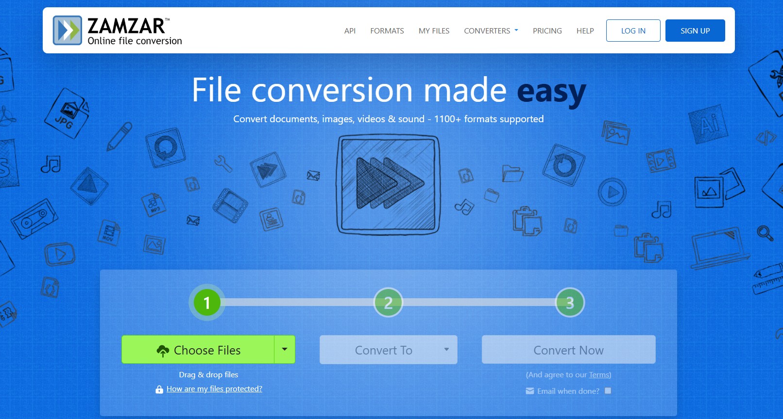 Convertir VOB en MP4 en ligne-zamzar