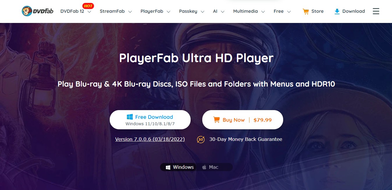 free movie player:1. PlayerFab Ultra HD Player + Free Video Player