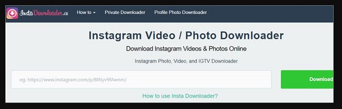 download instagram videos:8. InstaDownloader.co